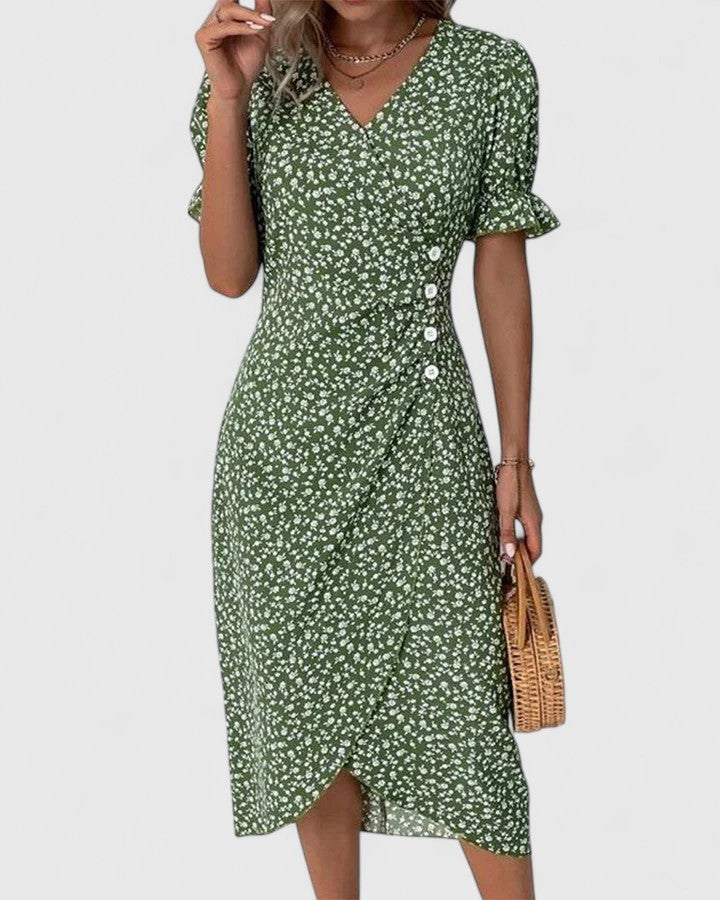 Katia | Lightweight Summer Midi Dress with Flattering Silhouette