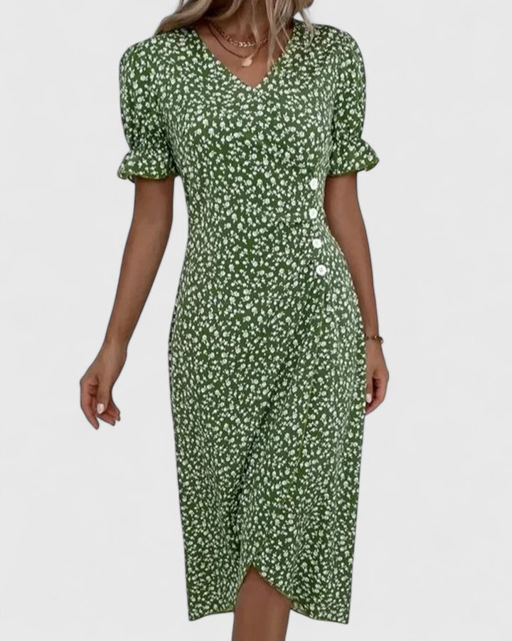 Katia | Lightweight Summer Midi Dress with Flattering Silhouette