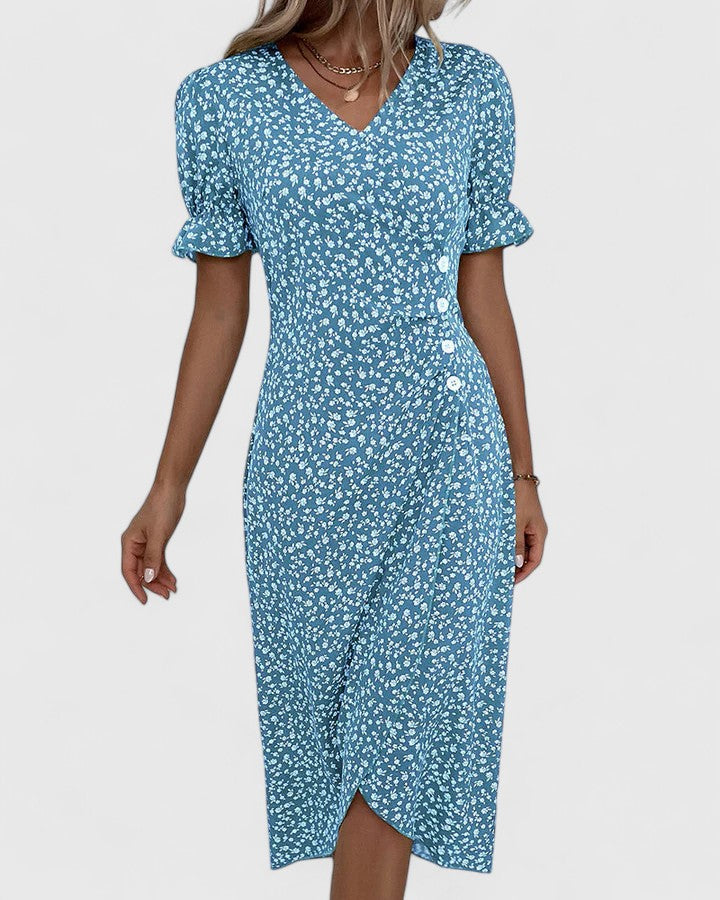 Katia | Lightweight Summer Midi Dress with Flattering Silhouette