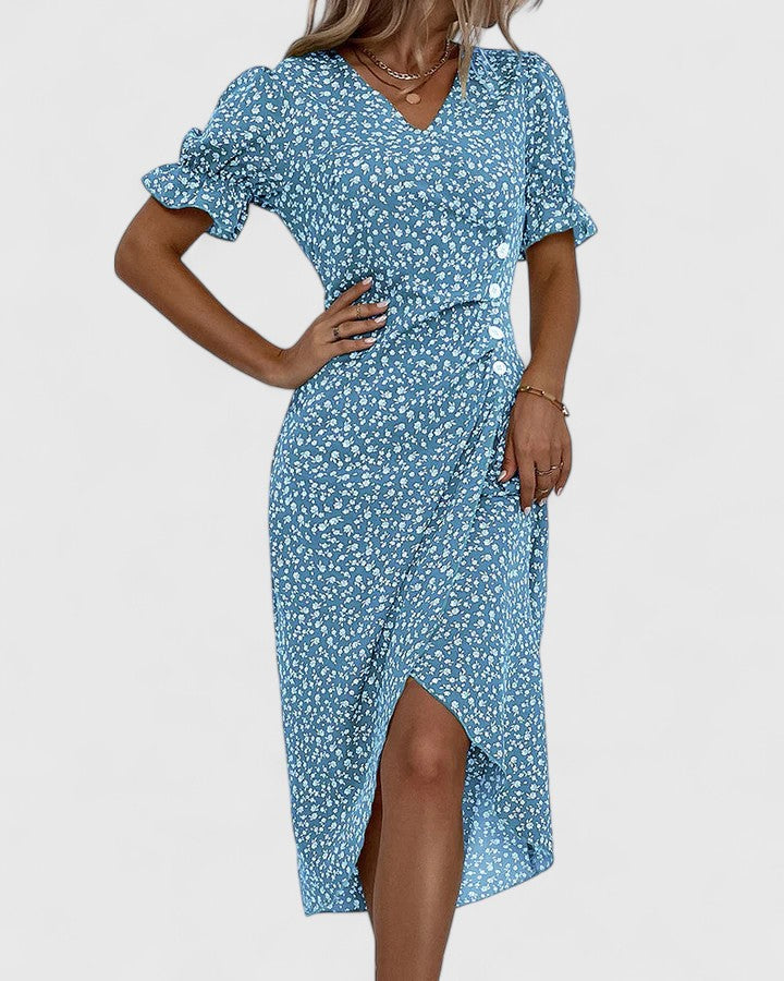 Katia | Lightweight Summer Midi Dress with Flattering Silhouette