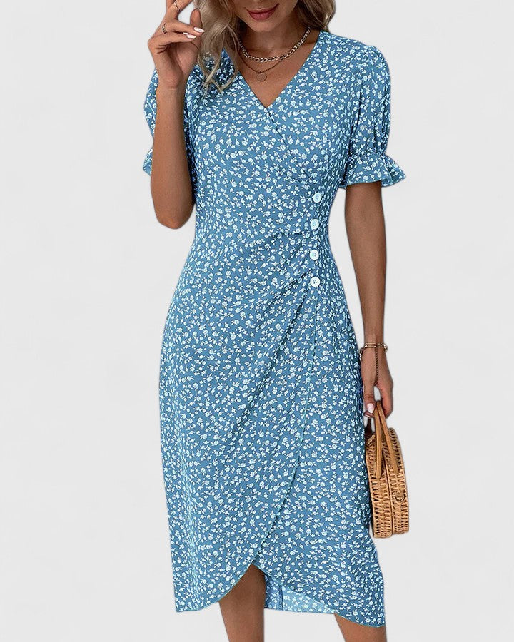 Katia | Lightweight Summer Midi Dress with Flattering Silhouette
