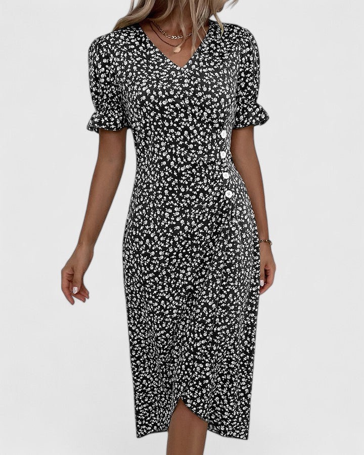 Katia | Lightweight Summer Midi Dress with Flattering Silhouette
