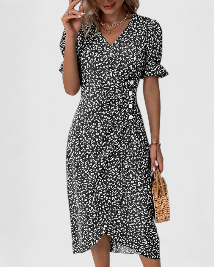 Katia | Lightweight Summer Midi Dress with Flattering Silhouette
