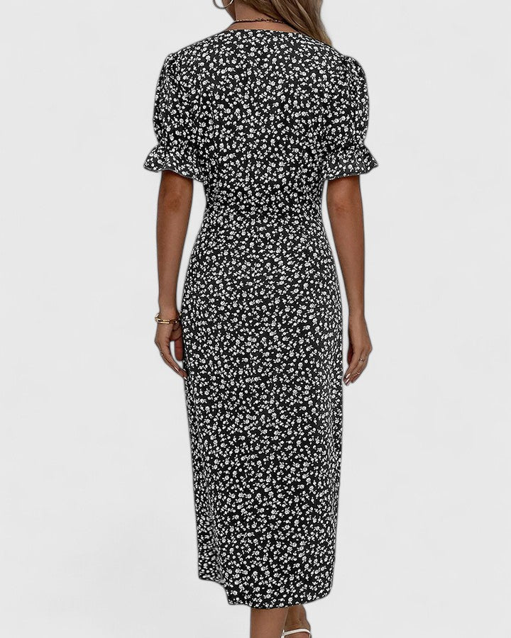 Katia | Lightweight Summer Midi Dress with Flattering Silhouette