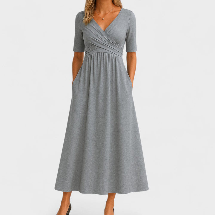 Phoebe | A-Line Midi Dress with Streamlined Silhouette & Comfortable Fit