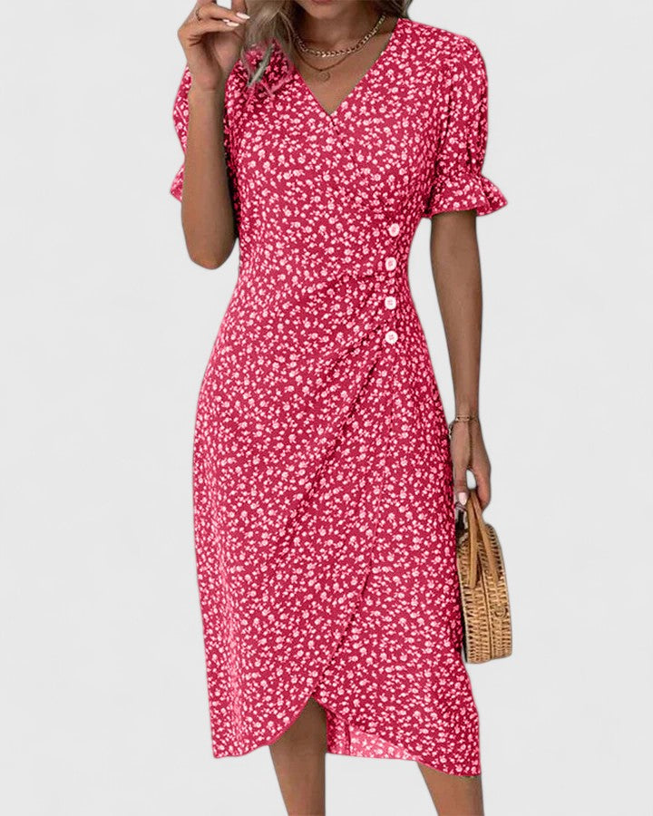 Katia | Lightweight Summer Midi Dress with Flattering Silhouette