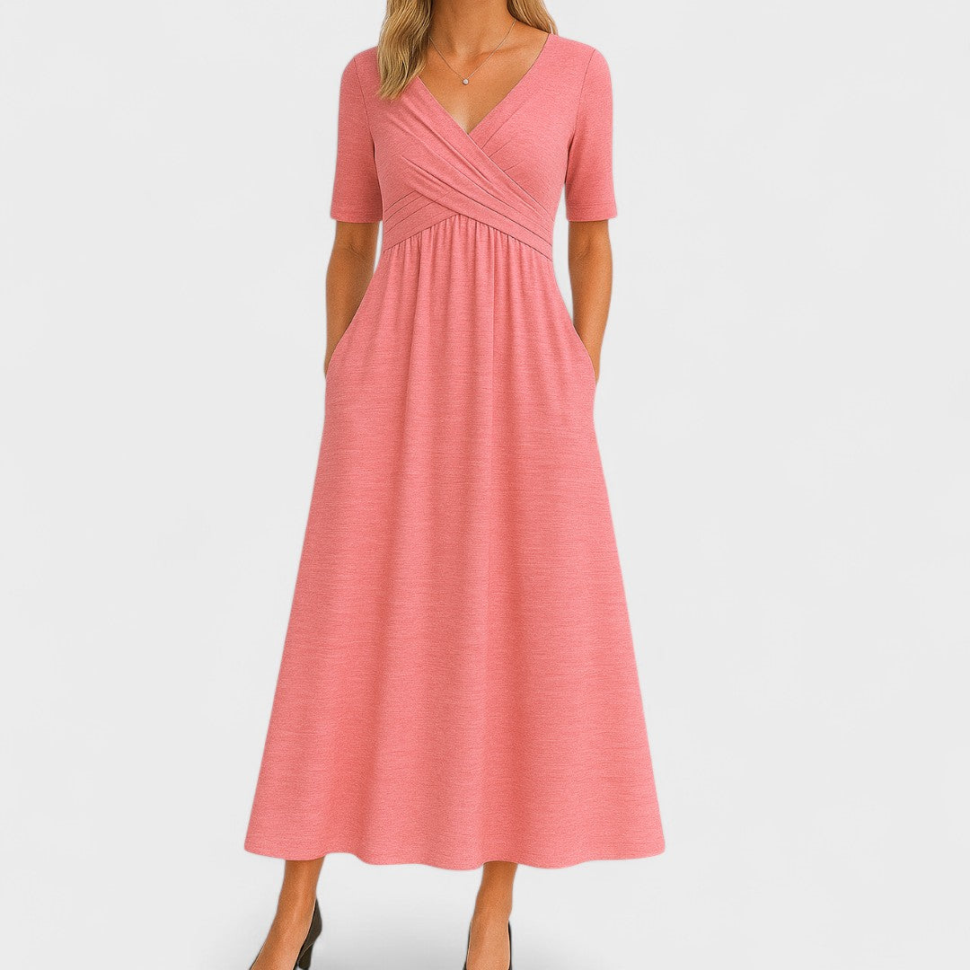 Phoebe | A-Line Midi Dress with Streamlined Silhouette & Comfortable Fit