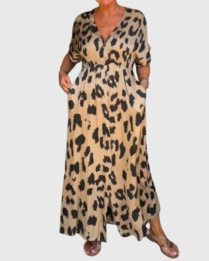 Eliza | Tiered Midi Dress with Short Sleeves & Airflow Fabric