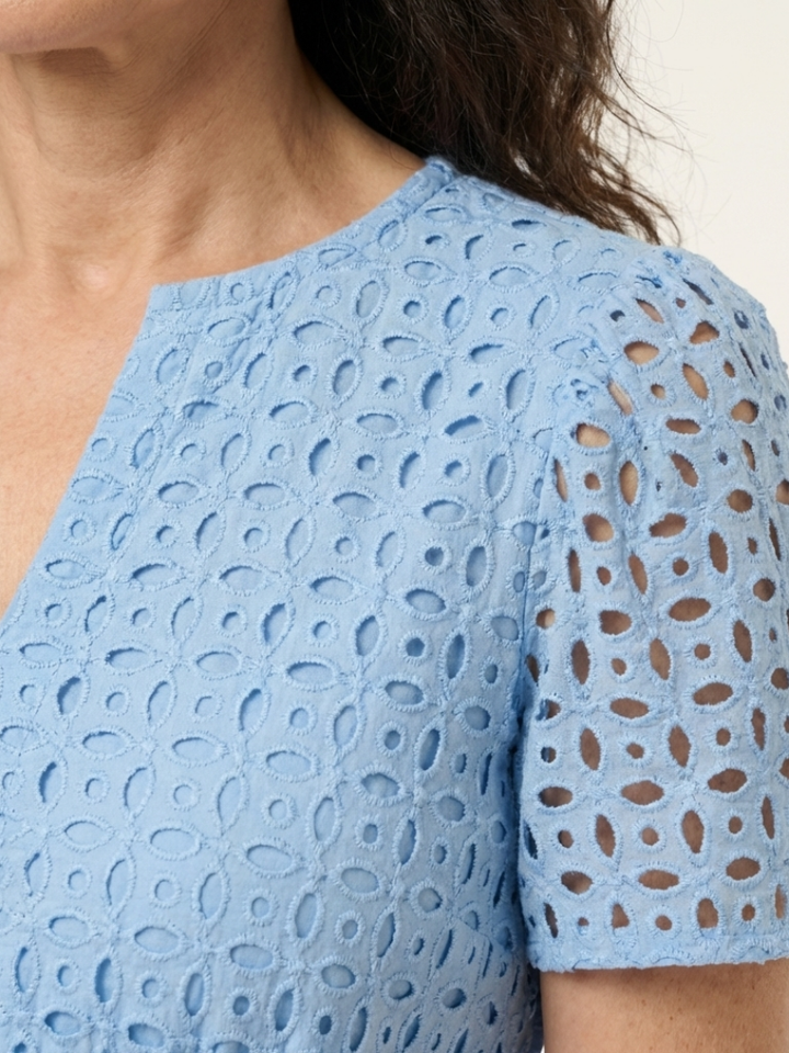 Petra | Tiered Midi Dress with V Neckline & Short Sleeves