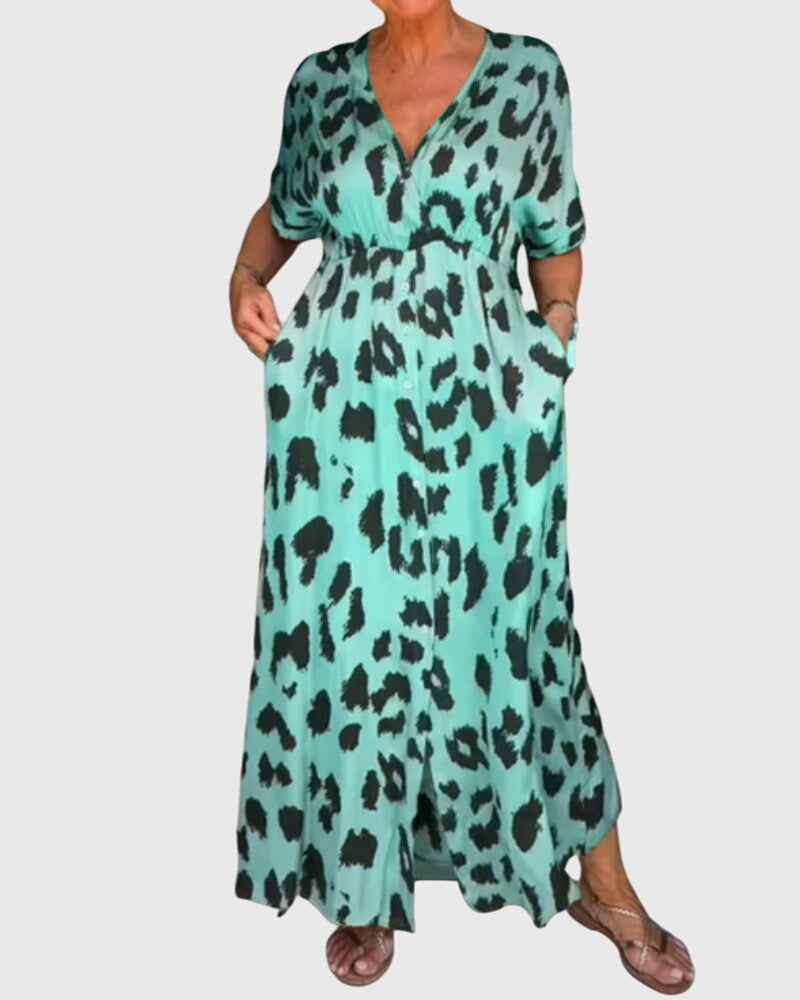 Eliza | Tiered Midi Dress with Short Sleeves & Airflow Fabric