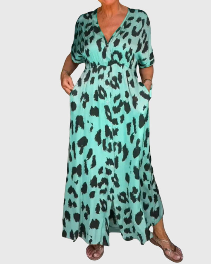 Eliza | Tiered Midi Dress with Short Sleeves & Airflow Fabric