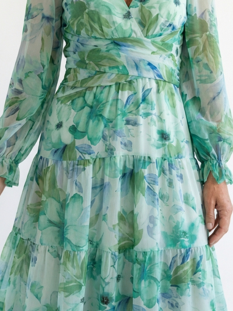 Mirelle | Floral Maxi Dress with Long Sleeves