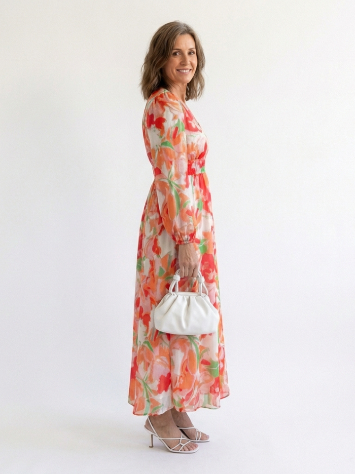 Mirelle | Floral Maxi Dress with Long Sleeves