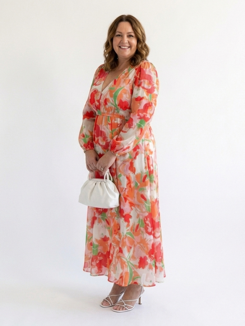 Mirelle | Floral Maxi Dress with Long Sleeves