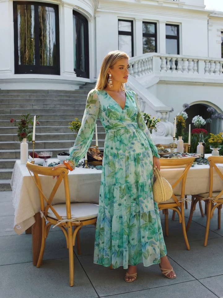 Mirelle | Floral Maxi Dress with Long Sleeves