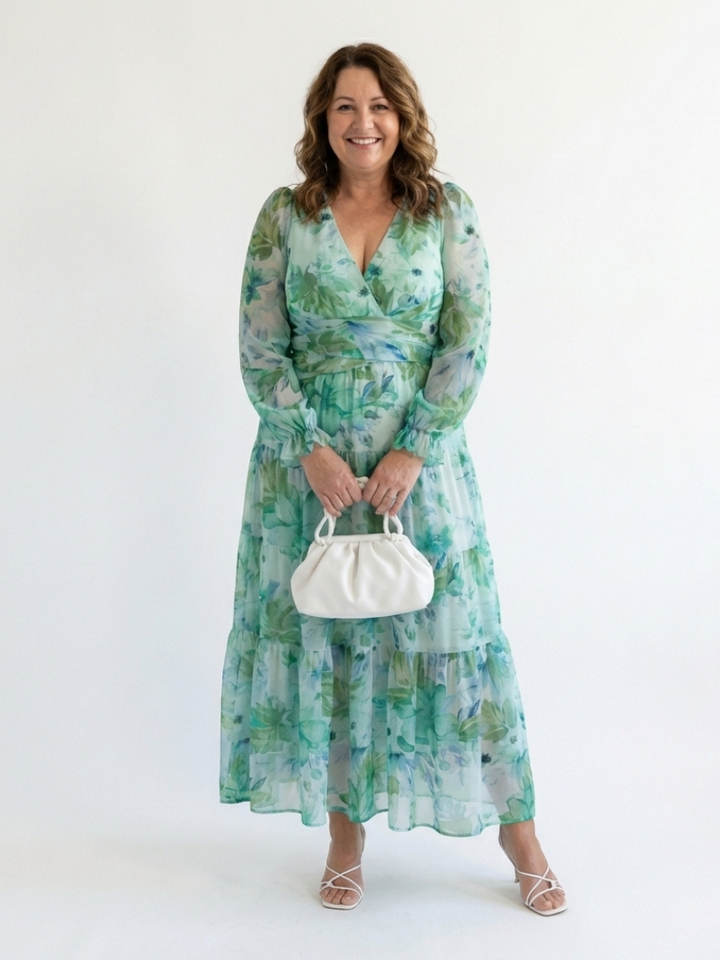 Mirelle | Floral Maxi Dress with Long Sleeves