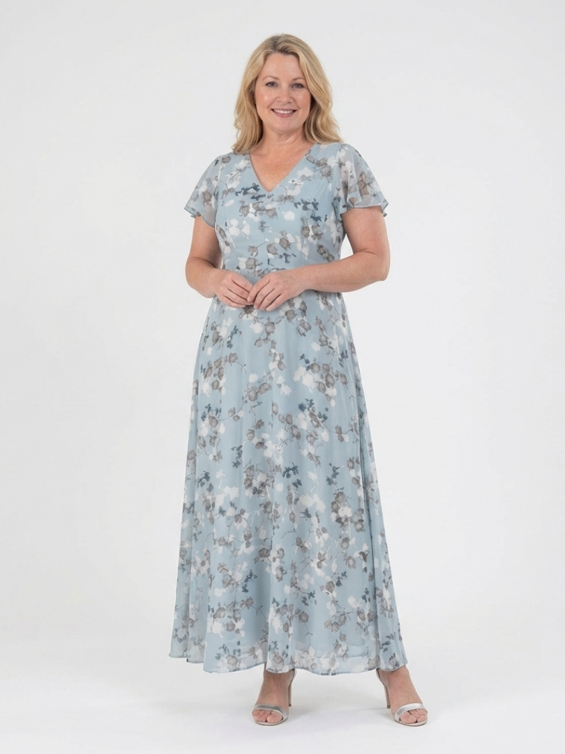 Estelle | Floral Chiffon Maxi Dress