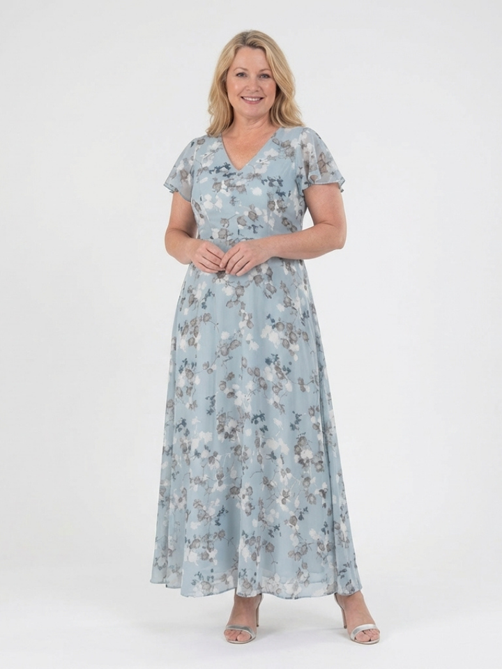 Estelle | Floral Chiffon Maxi Dress