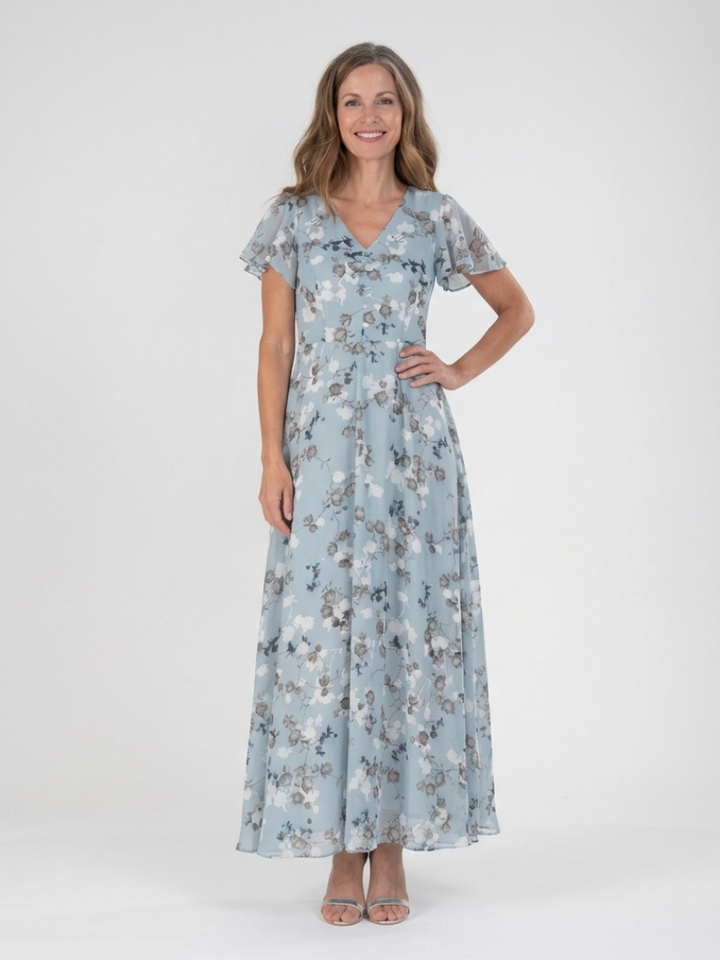 Estelle | Floral Chiffon Maxi Dress