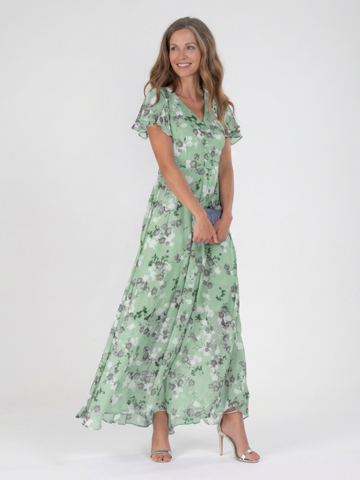 Estelle | Floral Chiffon Maxi Dress