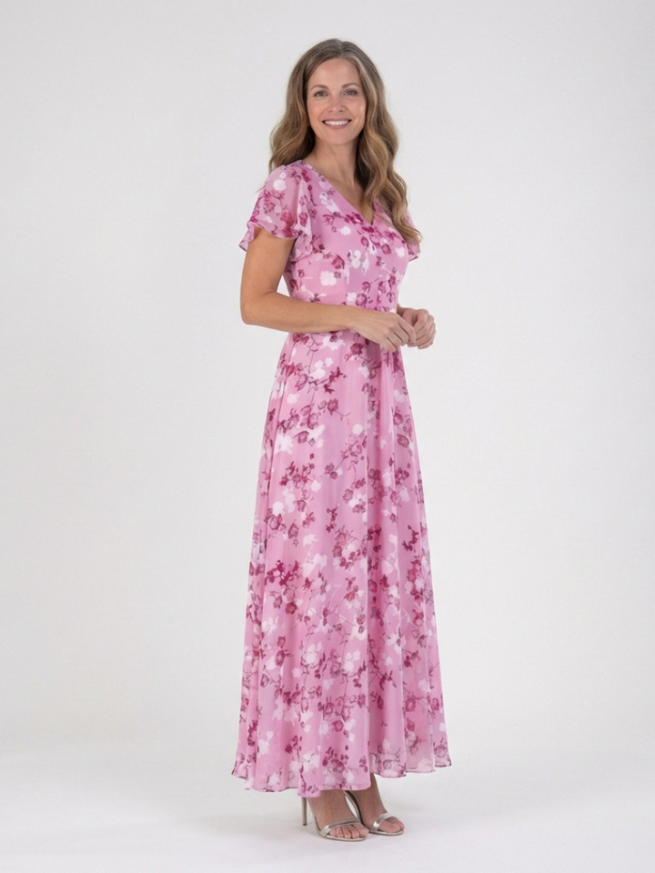Estelle | Floral Chiffon Maxi Dress