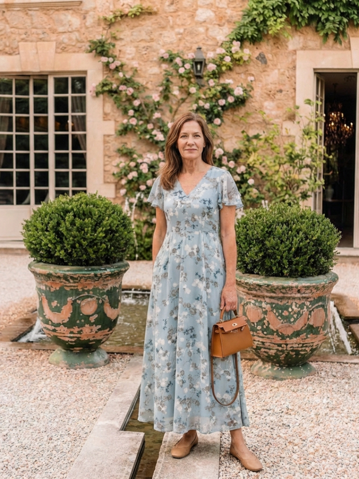 Estelle | Floral Chiffon Maxi Dress