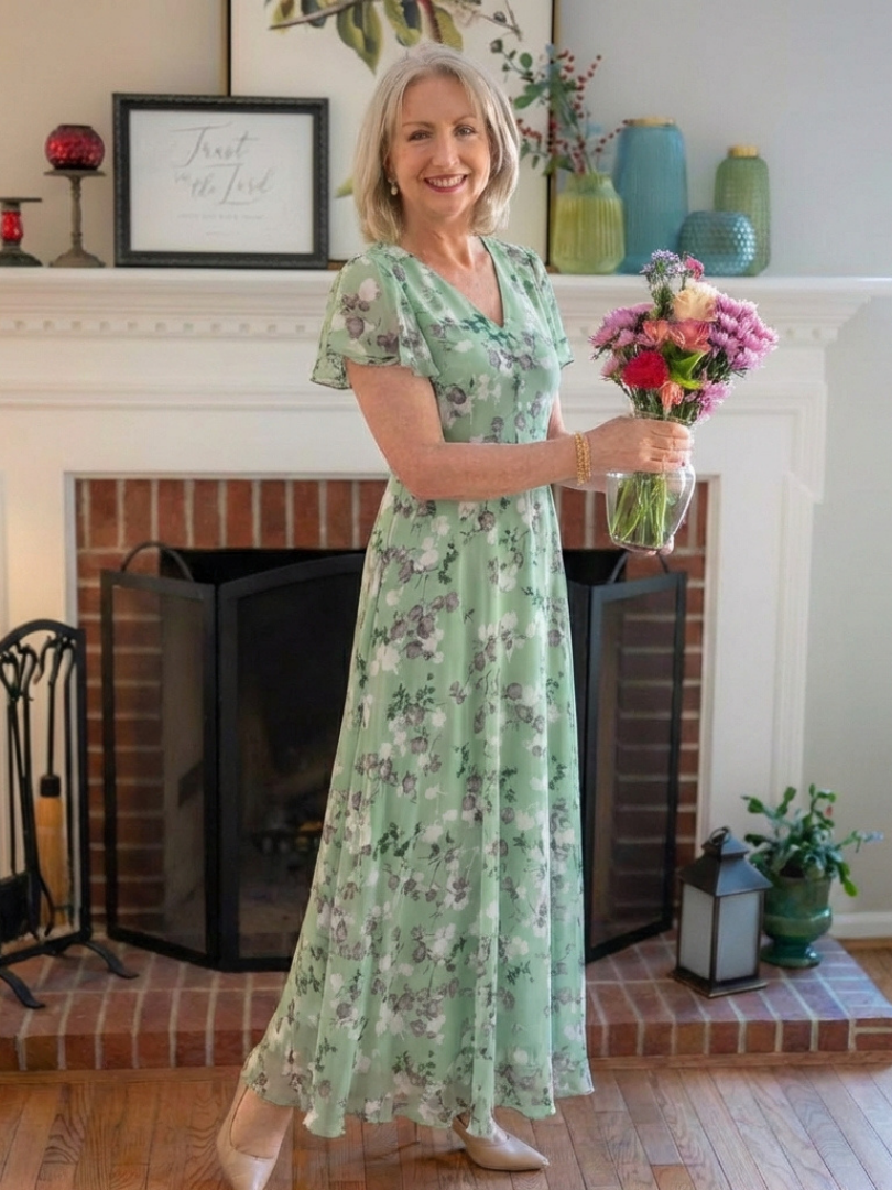 Estelle | Floral Chiffon Maxi Dress