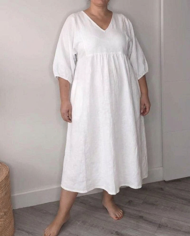 Thalia | Lightweight Midi Dress with Sweetheart Neckline