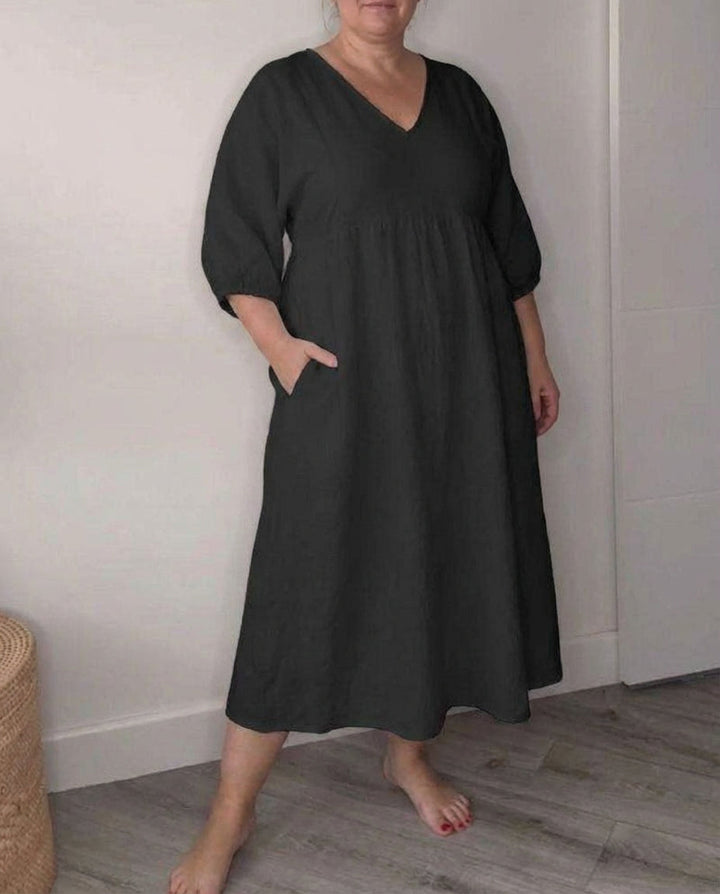 Thalia | Lightweight Midi Dress with Sweetheart Neckline