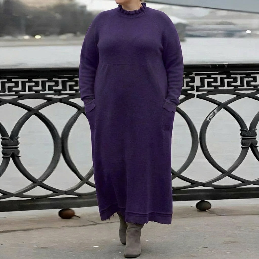 Mara | Knitted Maxi Dress with Long Sleeves & Oversized Fit