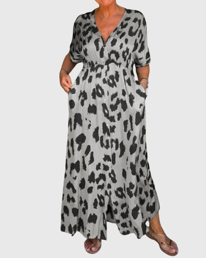 Eliza | Tiered Midi Dress with Short Sleeves & Airflow Fabric
