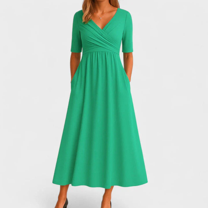 Phoebe | A-Line Midi Dress with Streamlined Silhouette & Comfortable Fit