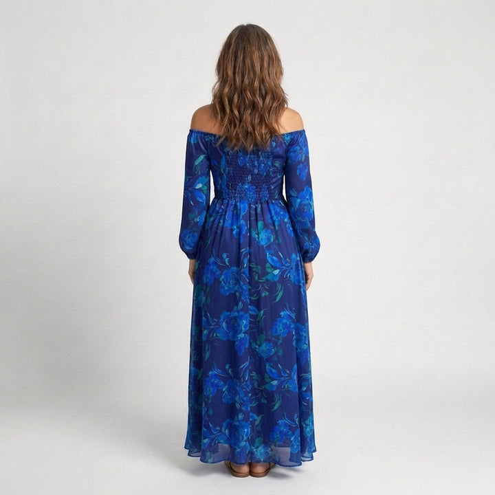 Greta | Floral Maxi Dress with Off Shoulder Detail