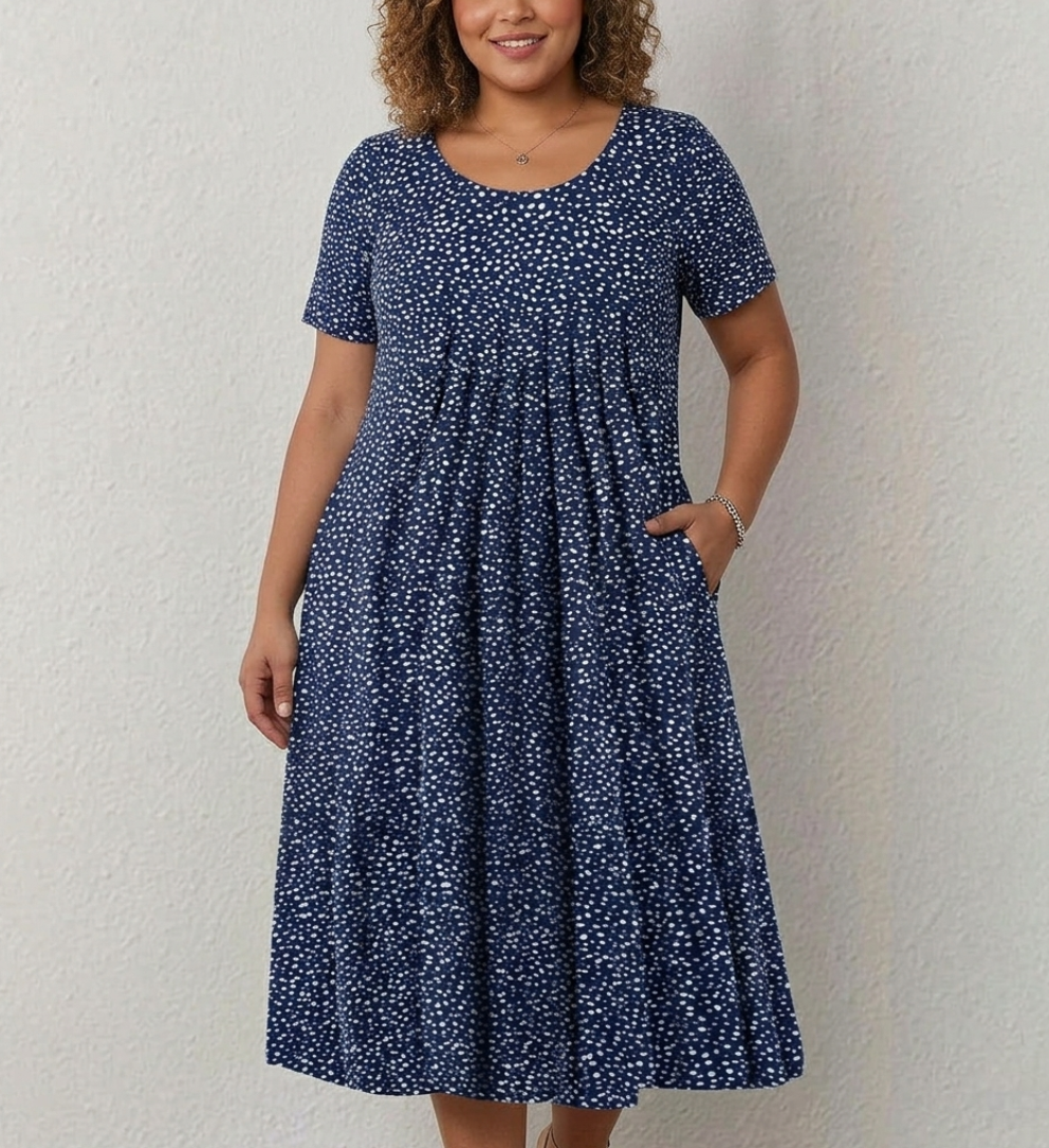 Gigi | Flowy Midi Dress with Soft Draped Silhouette