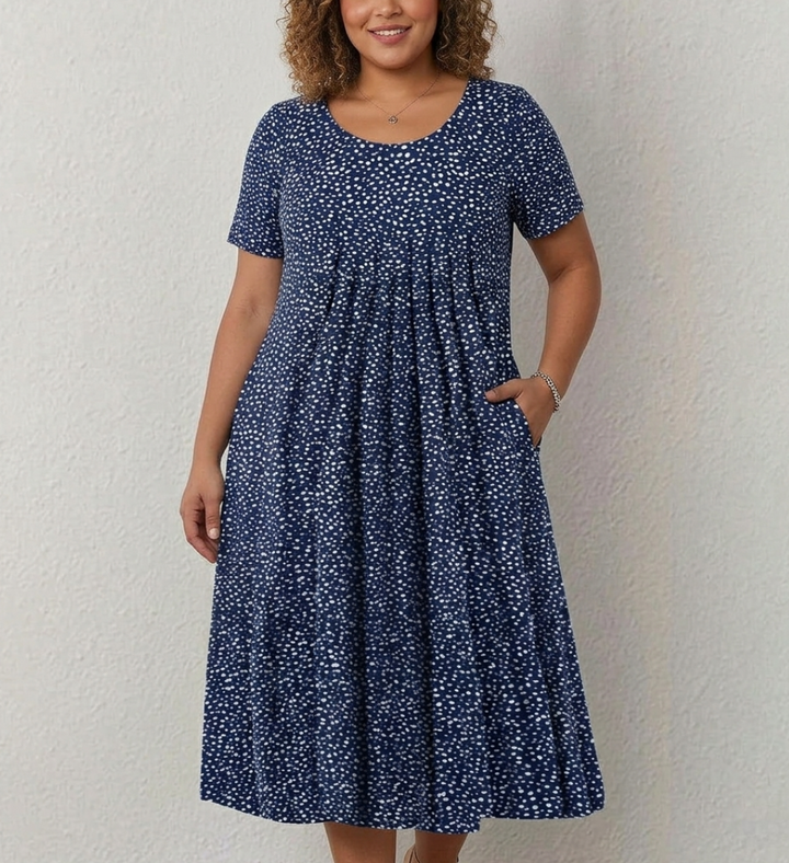 Gigi | Flowy Midi Dress with Soft Draped Silhouette
