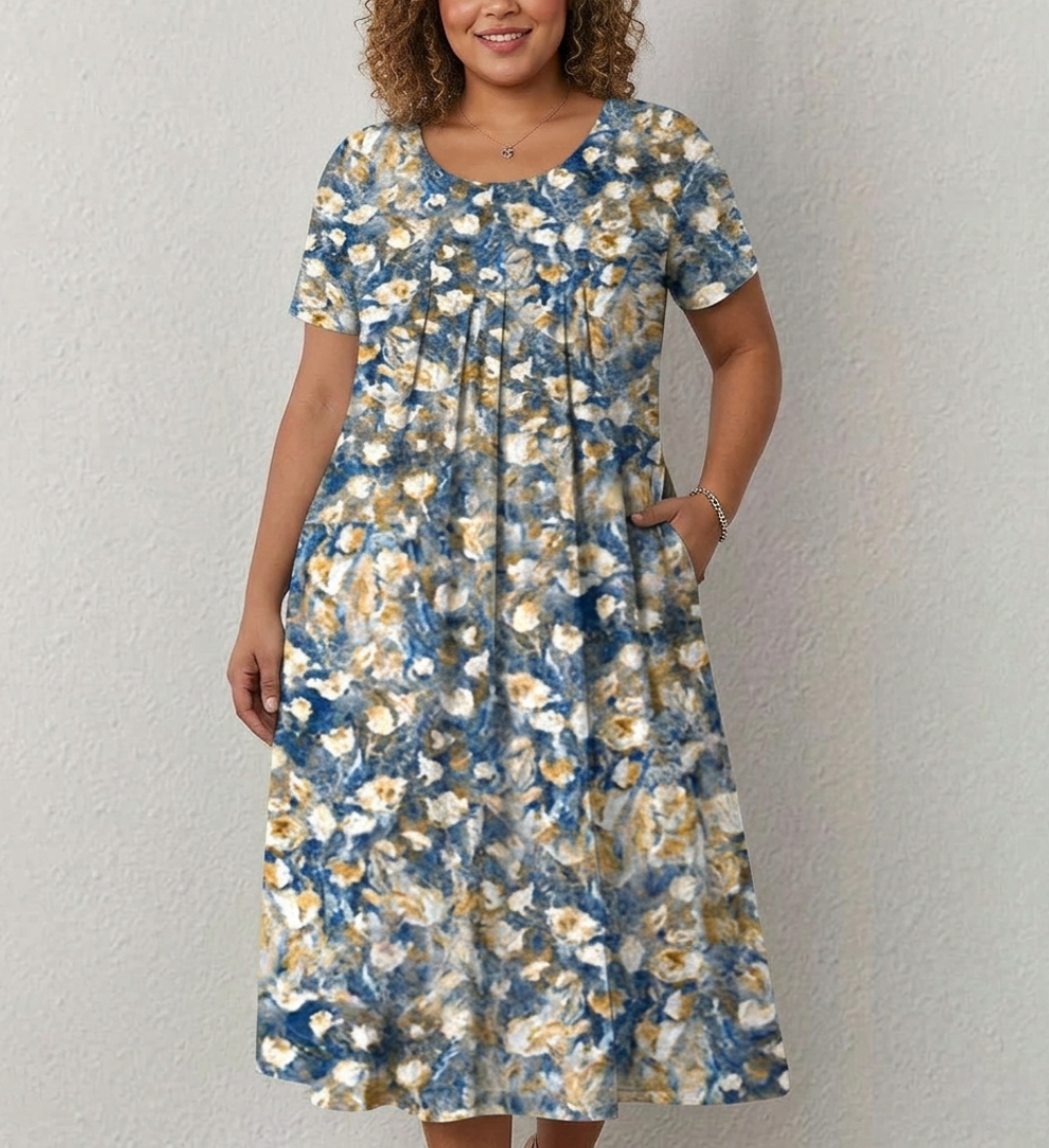 Gigi | Flowy Midi Dress with Soft Draped Silhouette
