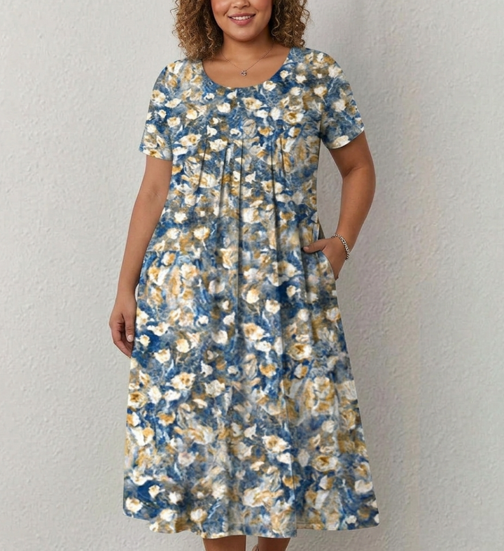 Gigi | Flowy Midi Dress with Soft Draped Silhouette