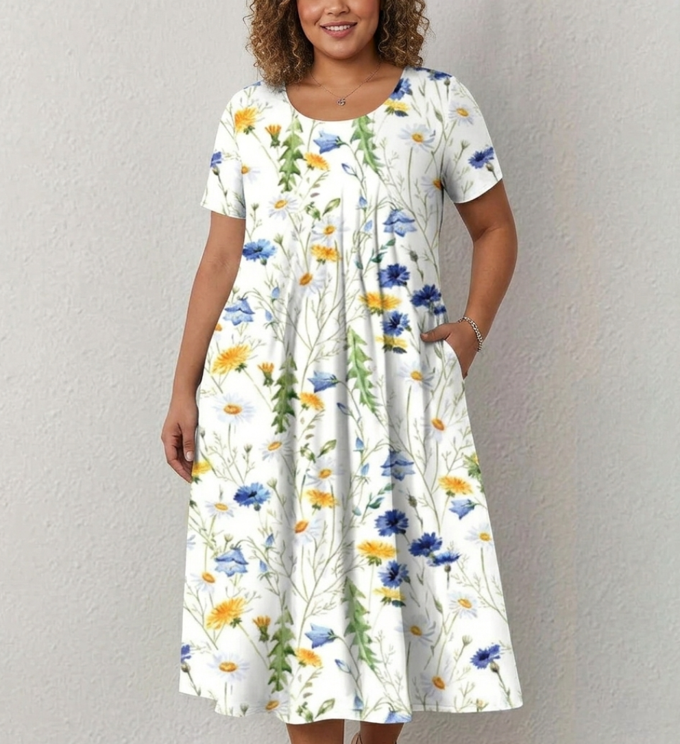Gigi | Flowy Midi Dress with Soft Draped Silhouette