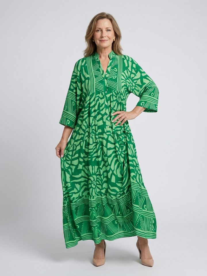 Beatrix | Classic Button Front Maxi Dress
