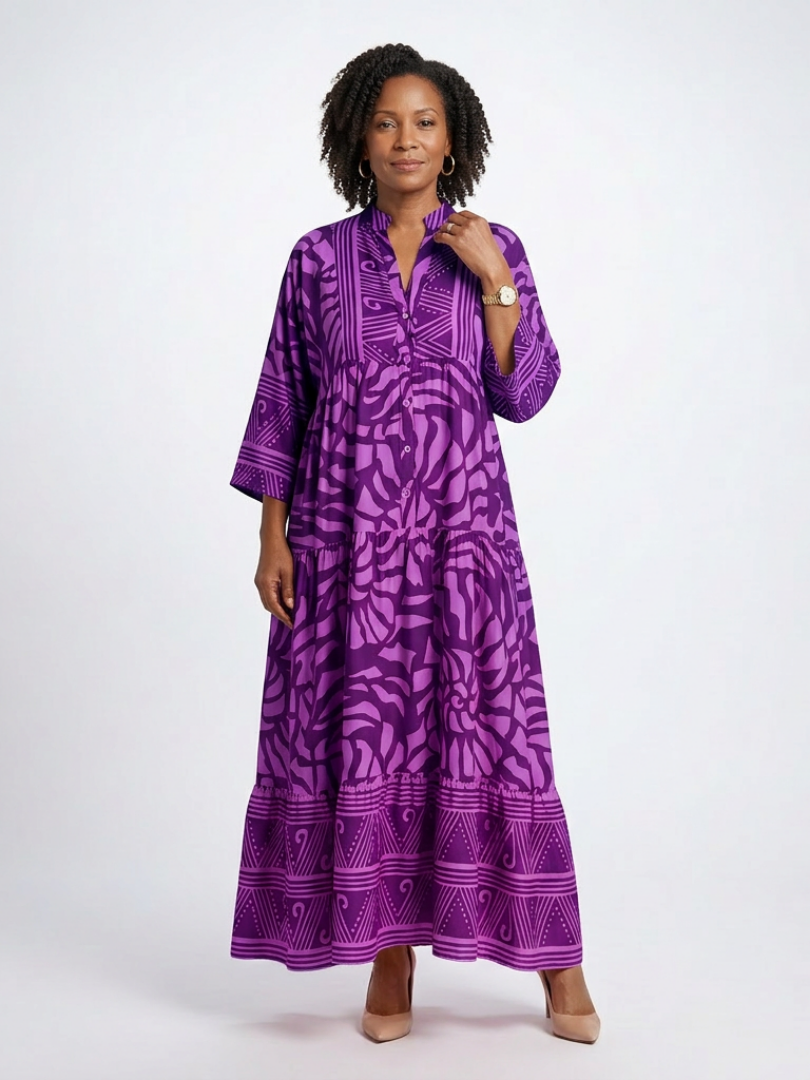 Beatrix | Classic Button Front Maxi Dress