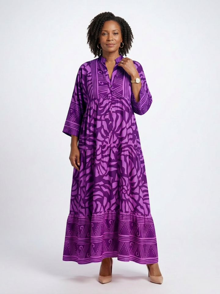 Beatrix | Classic Button Front Maxi Dress